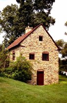 Keim ancillary building, southwest perspective view (c. 1990)