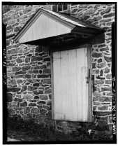 Keim Barn, hooded doorway in west gable-end wall (1941)
