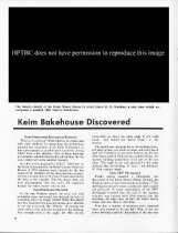 Article re: Keim bakehouse, page 1 of 2 (1974)