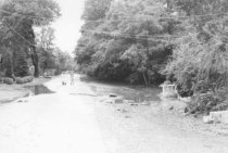 Moraltton village, 1972 flood, view from Mouns Jones to Douglassville