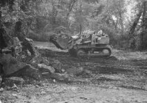 Morlatton village, removing the access ramp to the bridge (1970)