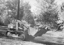 Morlatton village, removing access ramp to bridge (1970)
