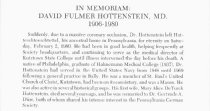 David Fulmer Hottenstein Memoriam (1980)