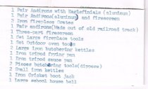 List of items donated to Hottentstein House