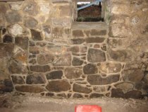 Michael Fulp House, interior cellar foundation wall restoration, #1303