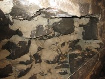 Michael Fulp House, interior cellar foundation wall restoration, #1174