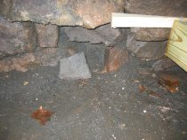 Michael Fulp House, interior cellar foundation wall restoration, #614