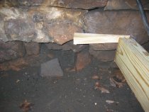 Michael Fulp House, interior cellar foundation wall restoration, #712