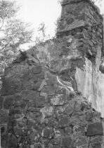 NE perspective view of Michael Fulp House chimney after 1967 collapse