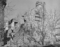 Michael Fulp House, SW perspective view during restoration (c.1970)