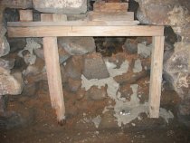 Michael Fulp House, collapsed wall partly mudded-in"[gray mortar], #266