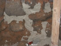 Michael Fulp House, Detail of 266, showing thick mortar & in-fill, #267
