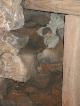 Michael Fulp House, W corner collapsed stonework & in-fill, #268