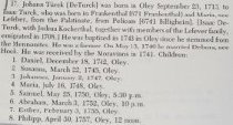 Genealogical Data for Johann DeTurk