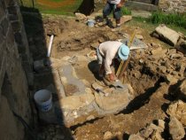 Image #20, 5400: Laying bed-stones for addition cellar steps