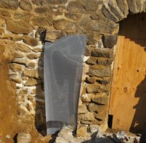 Image #5, 4952: Fabric separating original wall masonry from new side-walls