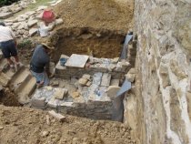Image #6, 4990: Stair pedestal base and retaining walls under construction