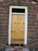 Image #1, 8200: Douglass House façade doorway with restored jambs