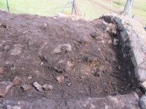 #6: photo 6683: loose fill soil after sod removed from vault