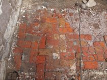 Image #22, 4011: Early brick paving in Douglass-Amity store-yard, 2d area