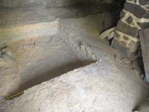 #6, 8887: Excavated archaeological unit in DeTurk cellar kitchen
