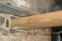 #1: Reconstructed WH cellar passage lintel, oak beams