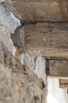 #3, Mortar residue on joist-end showing outward wall movement