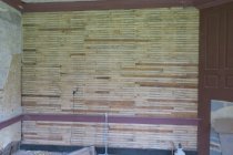 #3: Hand-riven lath on restored blind partition in back parlor