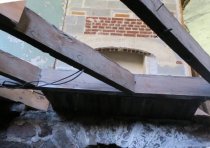 #3: Sistered joist, best parlor, tenoned into diagonal support beam