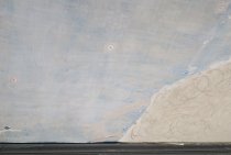 #4: Scratch-coated ceiling patch, anchored washers