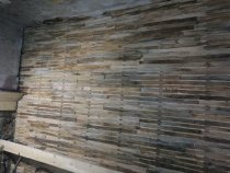 #2: Replacement lath on kitchen side of blind partition