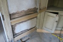 #9: Missing and degraded lath and plaster and lath, store room