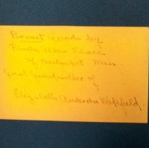 Bonnet card-Worn by Phoebe Allan Chace