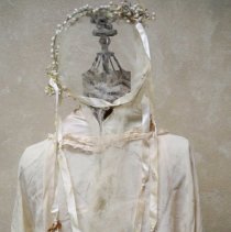 Wedding dress, headpiece & veil: Ella Lenz Schmidt, 1923-back view