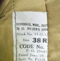 U. S. Army uniform overcoat detail-World War II-Dr. Randall Derifield