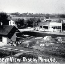 Main Street & Depot, Biscay, MN, 1915