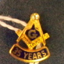 Freemasonry Grand Lodge 35 year pin