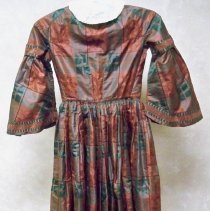 Wedding dress, Rebecca Dearborn, 1863-back view