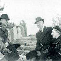 Joe Eheim, Dr. Jay Burns, Jack Knaff, Gertrude Stearns at the dam