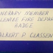 Glencoe Fire Dept Honorary Member Badge