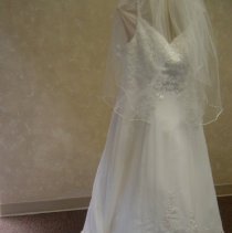 Kali Bach wedding dress and veil, 2004