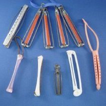 Ten assorted hair curlers