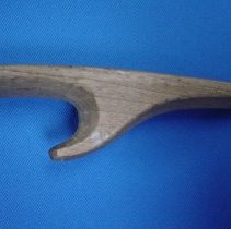 Hook on handmade wooden butter spade detail