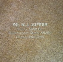 Dr. M. J. Juffer, Optometrist, Hutchinson, MN
