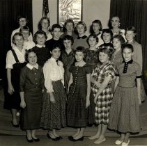 Theta Rho girls club initiation, 1958