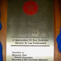 Leon Odegaard-1955-1979 Service Award-Minnesota State Sheriffs Ass'n