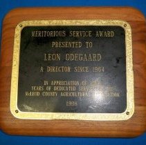 Leon Odegaard-1998 service award-McLeod County Agricultural Ass'n