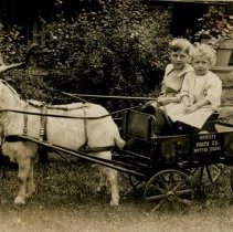 Unknown children and goat card by Novelty Photo Co.