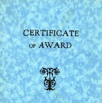 Award certificate: LaVerna Birkholz, 1939