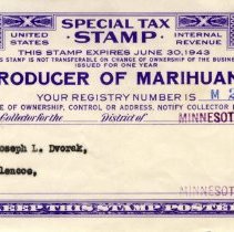 Marihuana grower tax stamp, 1943